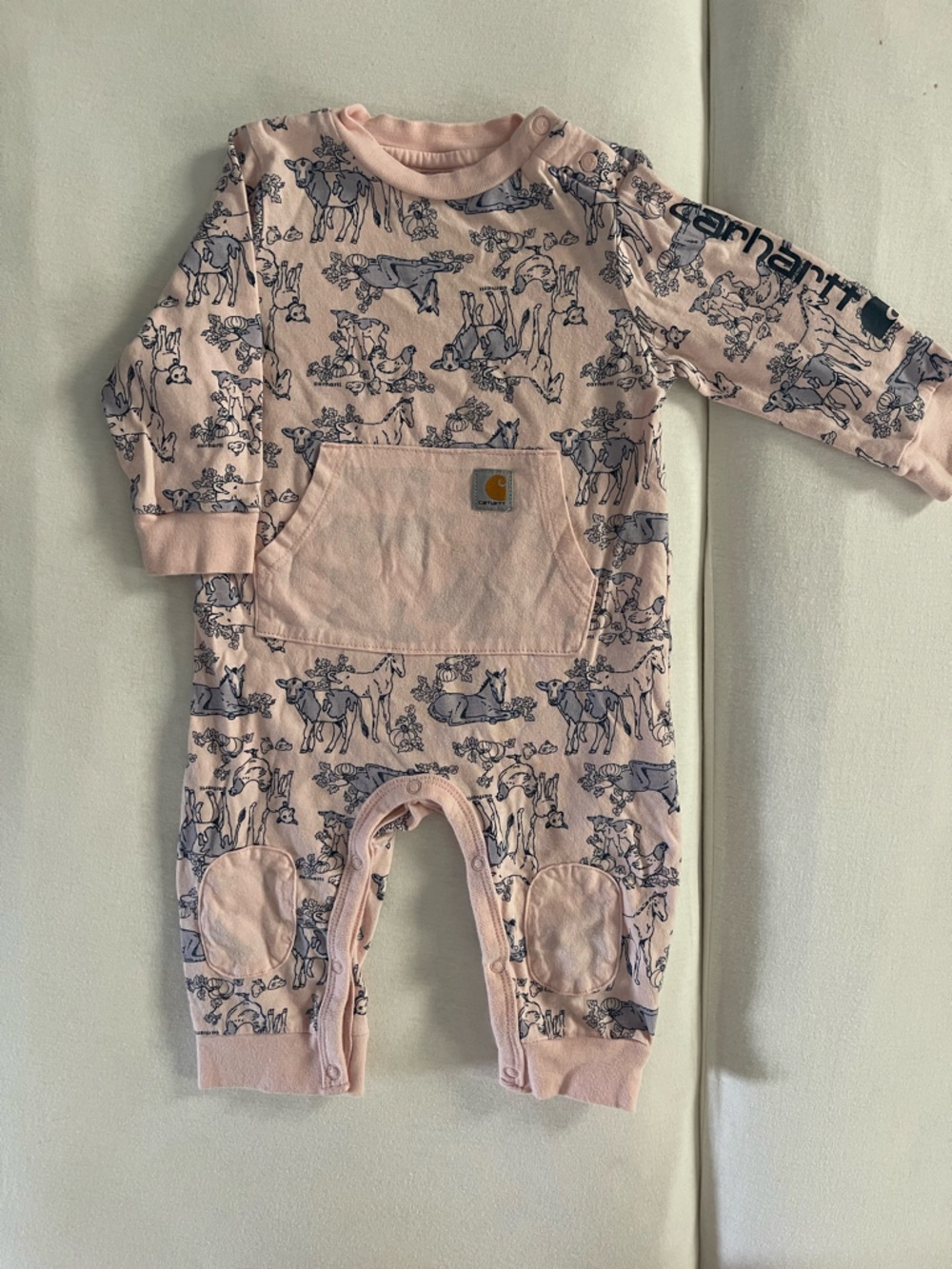 Carhartt Navy and Light Pink Infant Snap Bodysuit Set - Picture 5 of 7